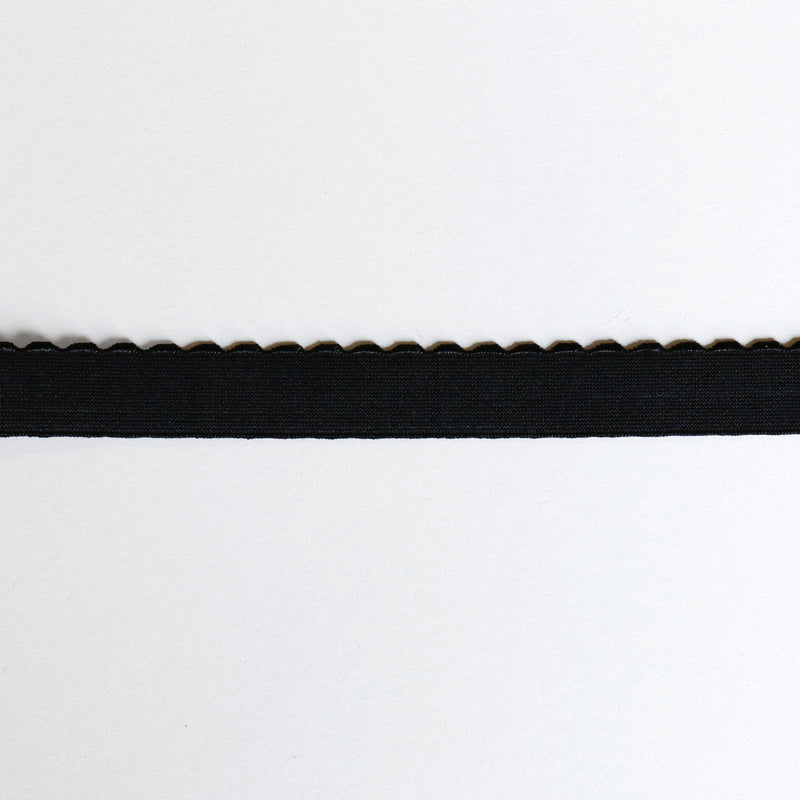 Scalloped Elastic (16mm) - Black